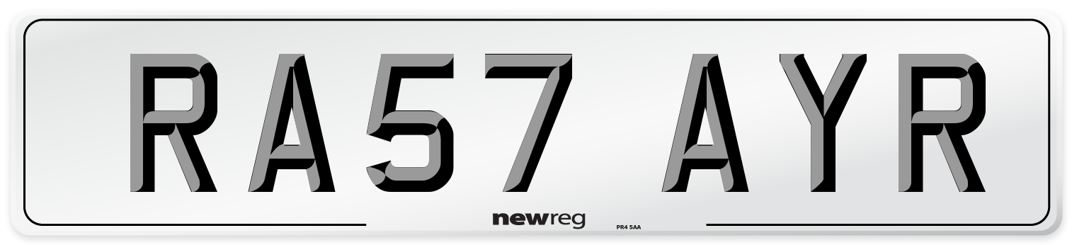 RA57 AYR Number Plate from New Reg
